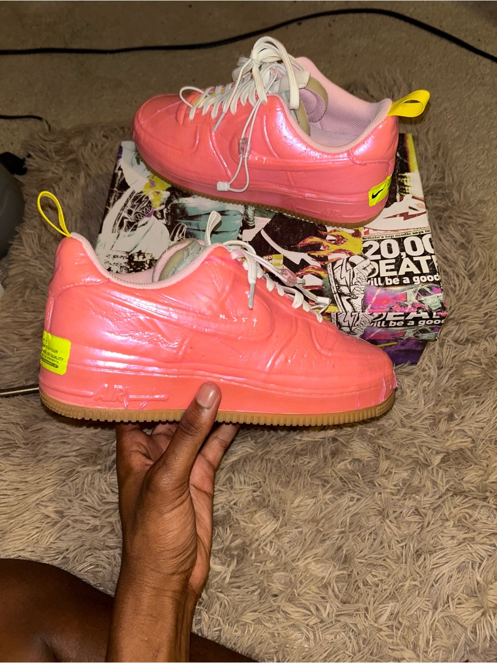 Nike Low experimental “racer pink” Sneakers with Yellow Pull Tabs size 10 men